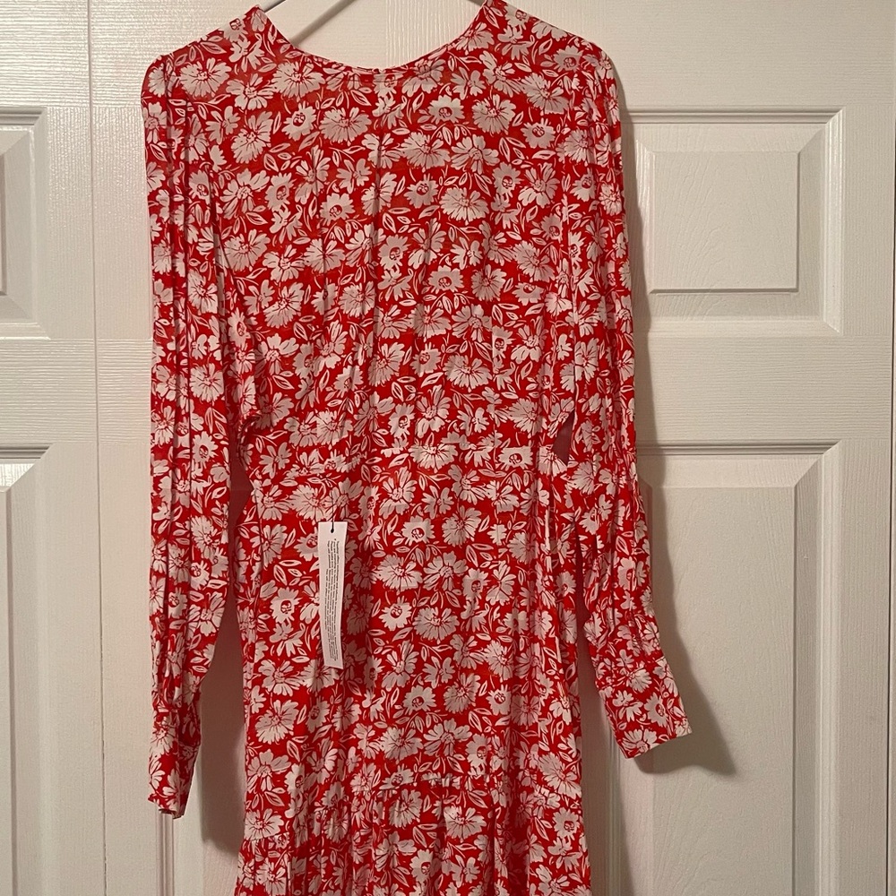 Topshop Red Floral Dress